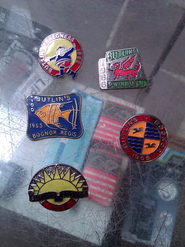 Enamel badges from Butlins