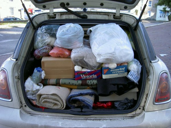 Car full of auction goodies