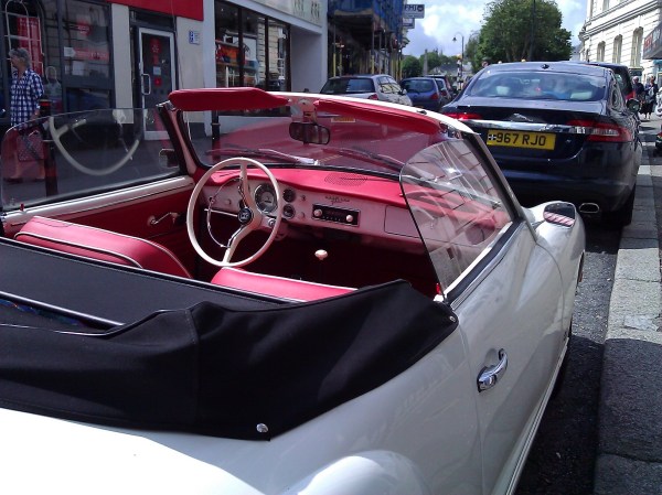 Interior of the white car - check out the upholstery!